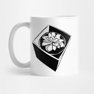 Striking Black and White Succulent Illustration Mug